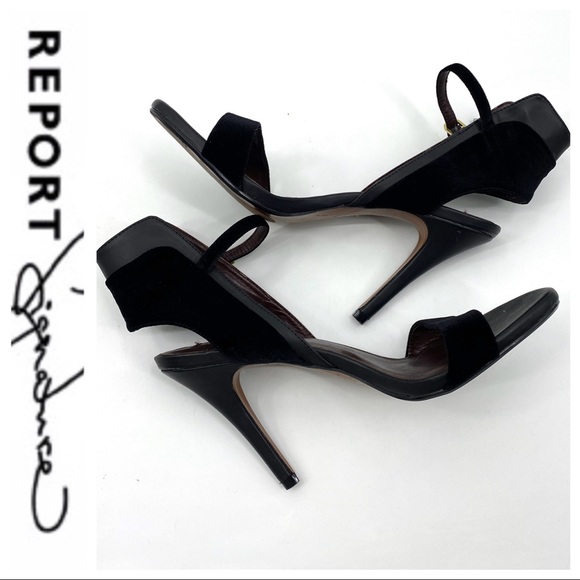 💕SALE💕Report Signature Black Leather Velvet Heel - Picture 6 of 8